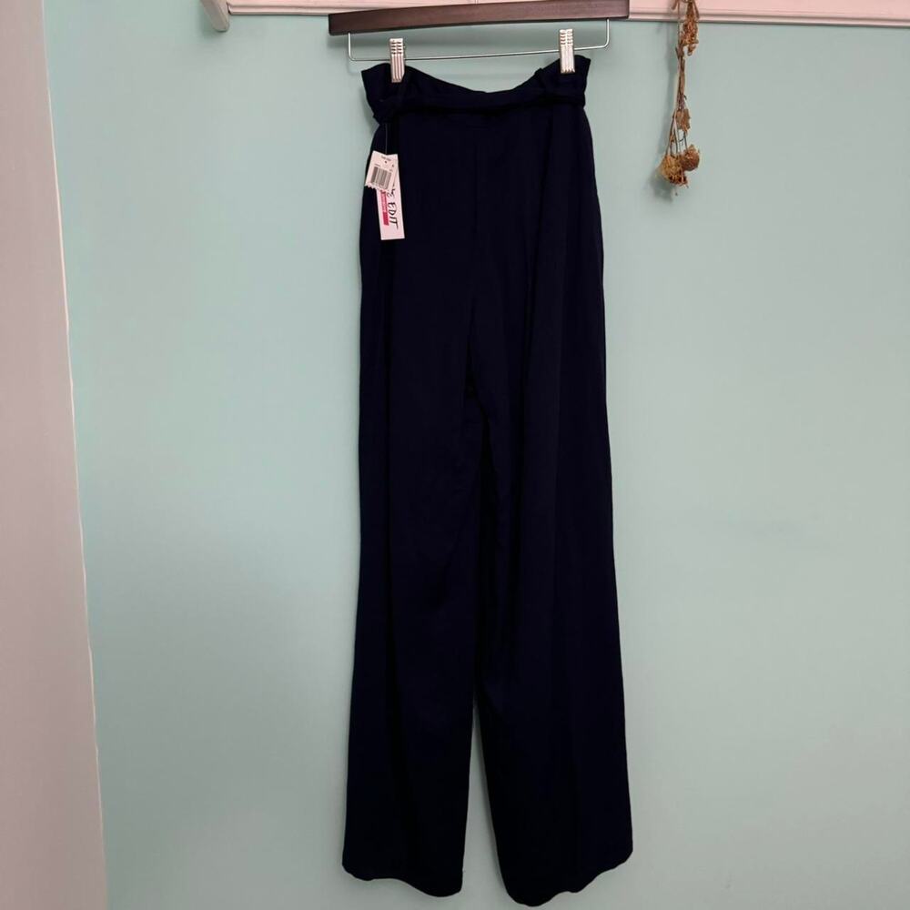 NWT navy high waisted wide leg trousers